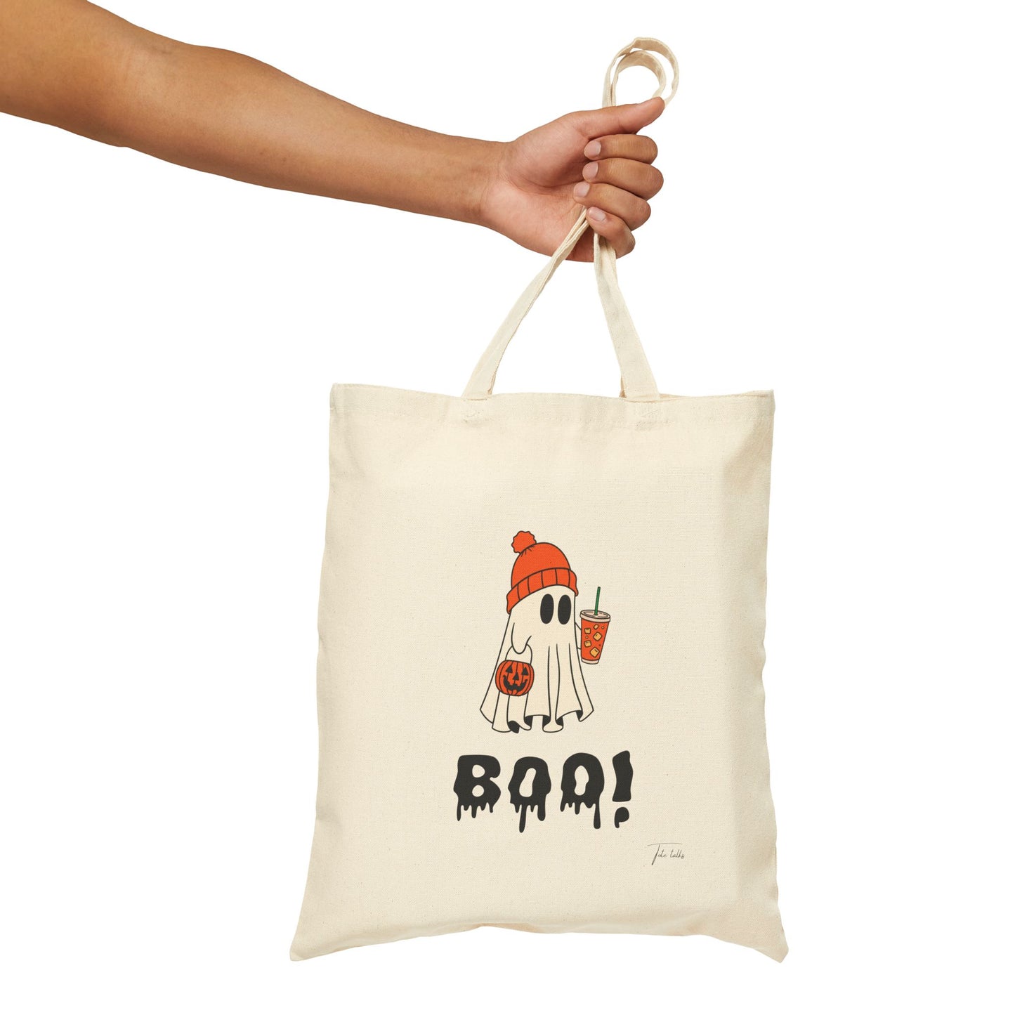 Tote Bag Boo Halloween Cotton Canvas
