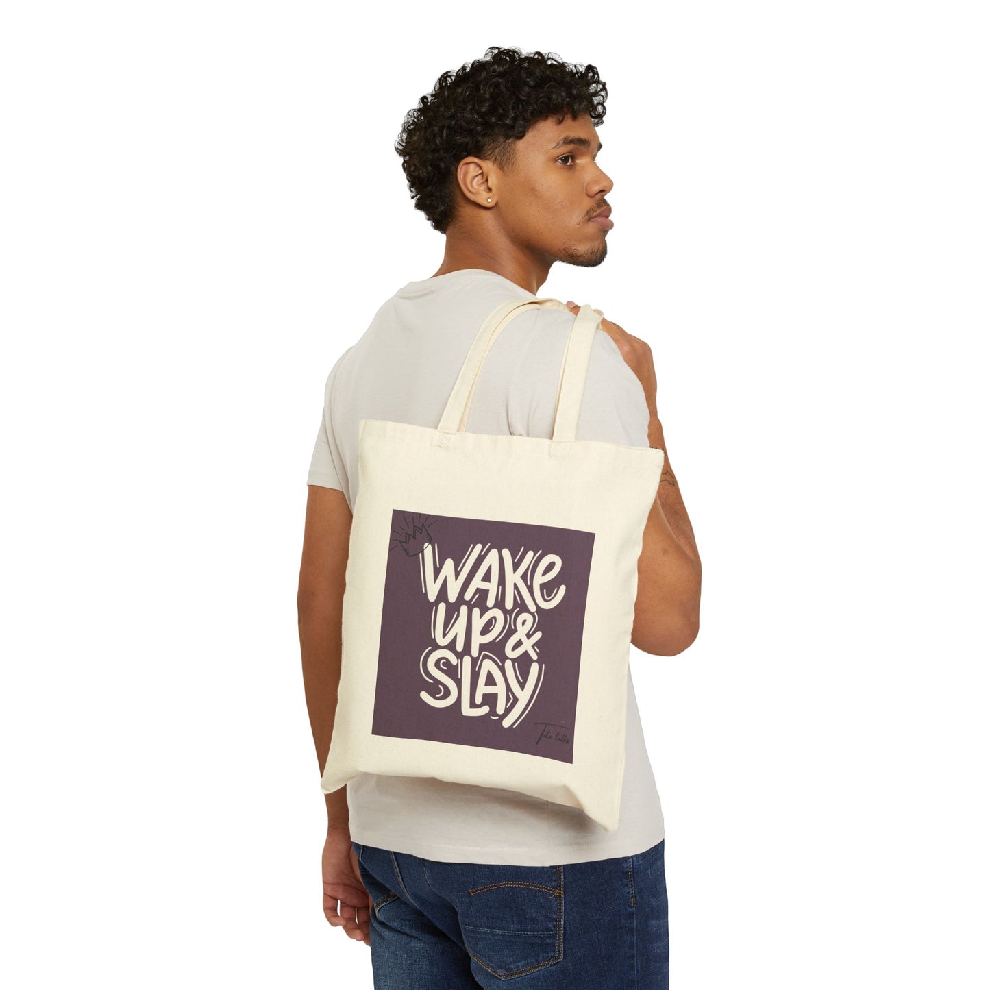 Inspirational Canvas Tote Bag - "Wake Up & Slay" for Everyday Use