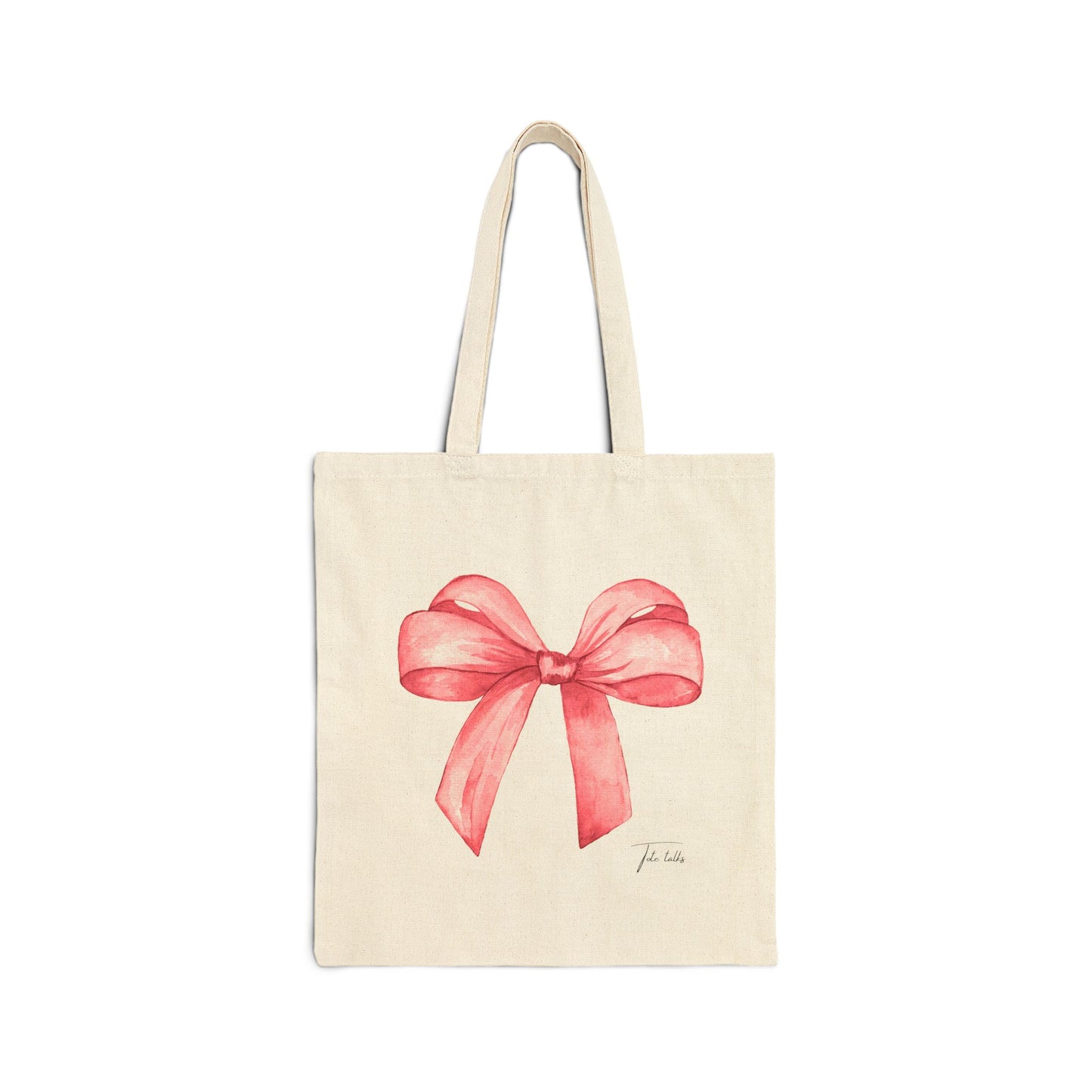 Bow Cotton Canvas Tote Bag,