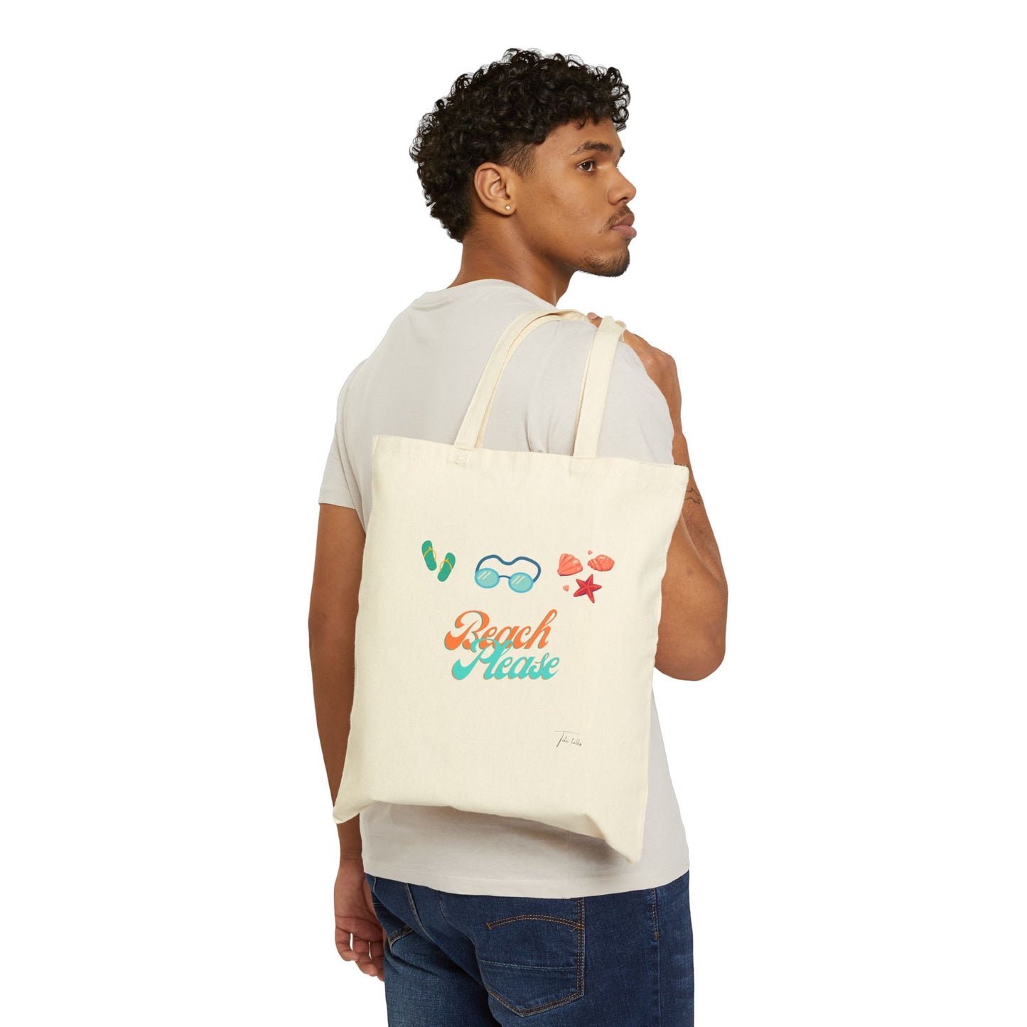 Beach Cotton Canvas Tote Bag