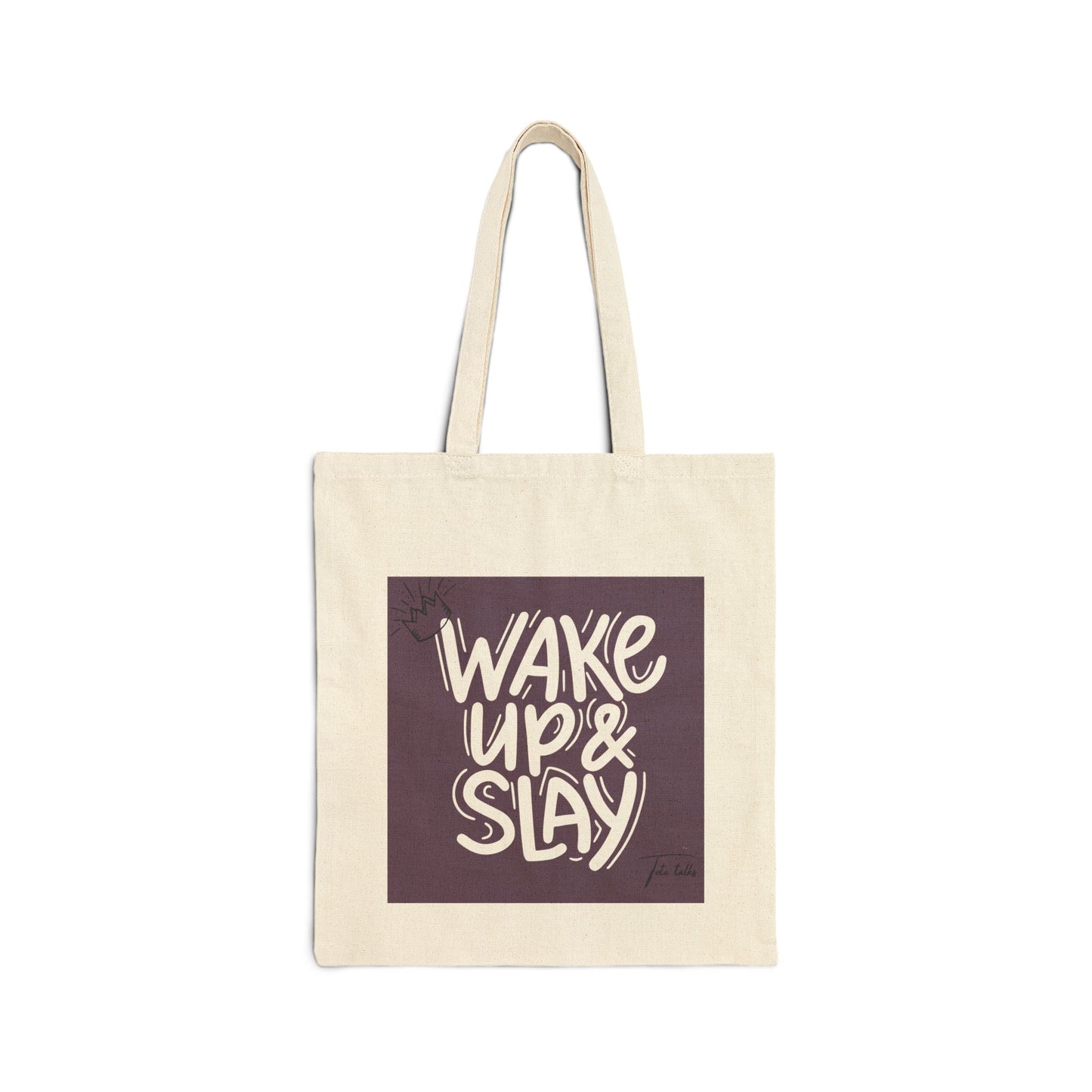 Inspirational Canvas Tote Bag - "Wake Up & Slay" for Everyday Use