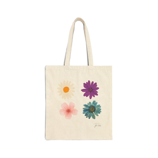 Flower Cotton Canvas Tote Bag