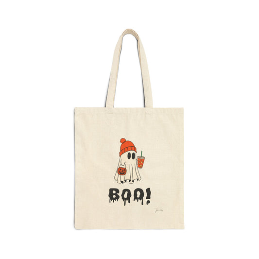 Tote Bag Boo Halloween Cotton Canvas